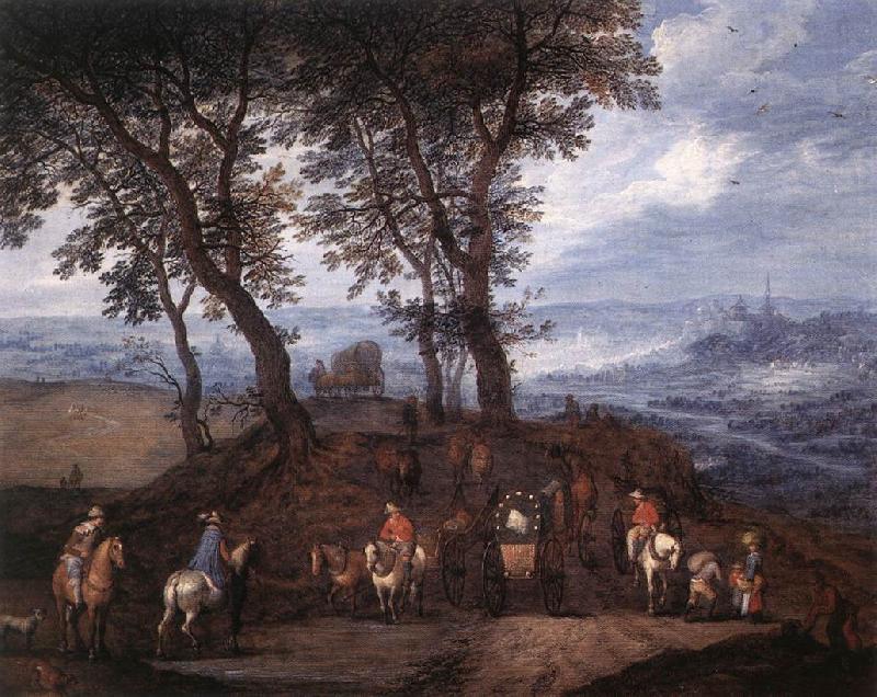 BRUEGHEL, Jan the Elder Travellers on the Way china oil painting image